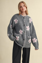 Petal Patches Blanket Stitch Floral Cardigan - Westly