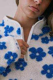 Petal Powder Floral Fleece Half-Zip Pullover - Westly
