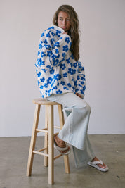 Petal Powder Floral Fleece Half-Zip Pullover - Westly