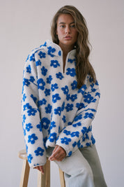 Petal Powder Floral Fleece Half-Zip Pullover - Westly