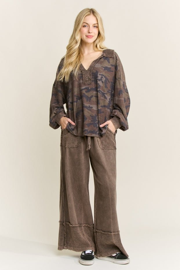 Pinecrest Mineral Washed Camo Oversized Collared Shirt - Westly