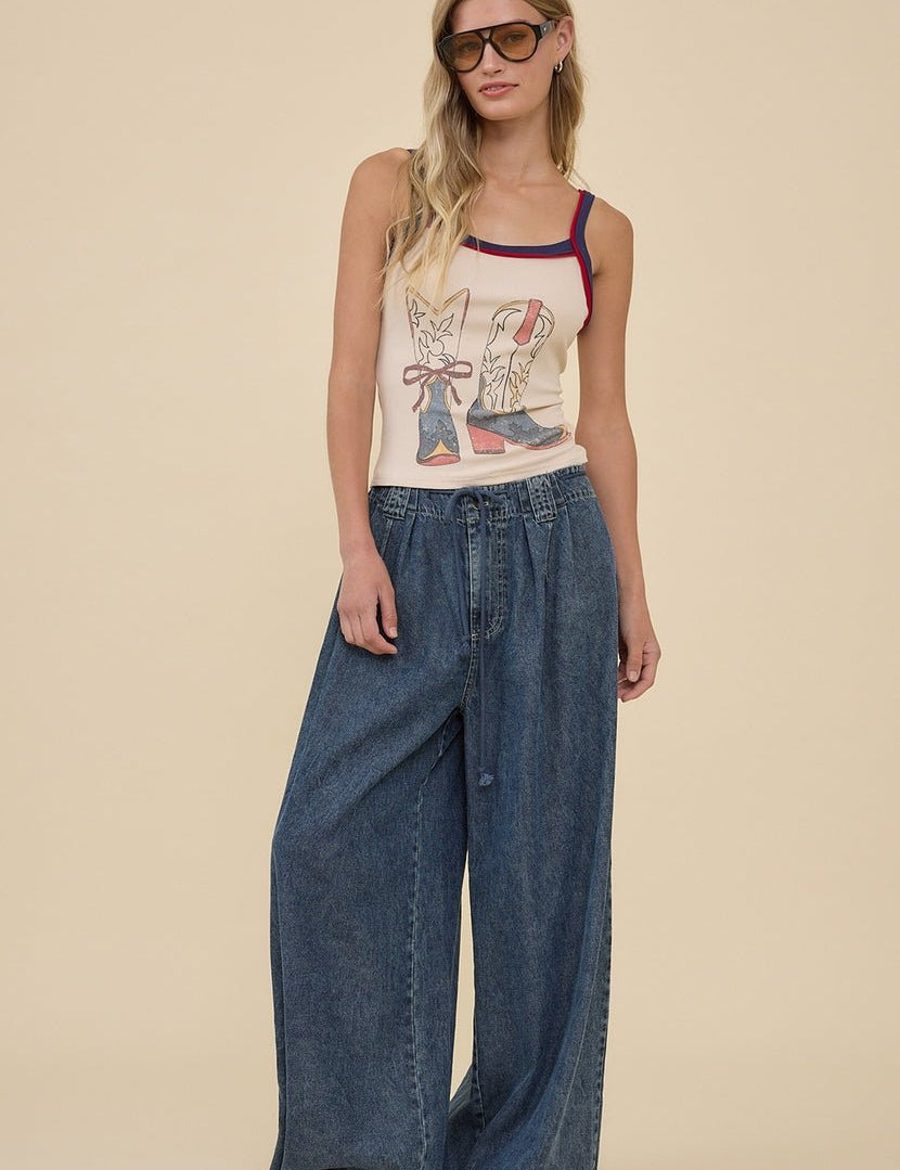 Pioneertown Vintage Cowboy Boots Graphic Tank - Westly