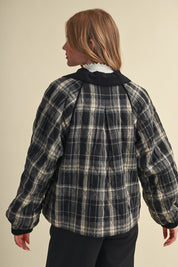 Plaid Country Quilted Jacket in Black Multi Plaid - product photo 6