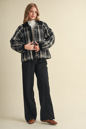 Plaid Country Quilted Jacket in Black Multi Plaid - product photo 8