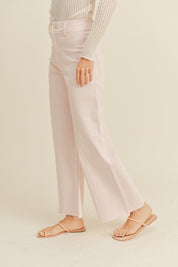 Plainview Raw Hem Wide Leg Jeans - Strawberry Shake