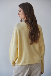Plume Cockatoo Intarsia Sweater in Creamy Yellow - product photo 3