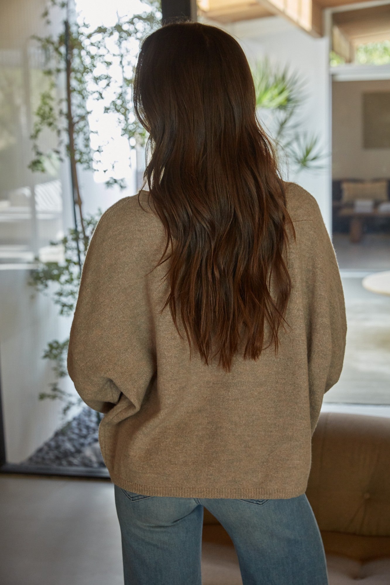 Plume Cockatoo Intarsia Sweater in Taupe - product photo 3