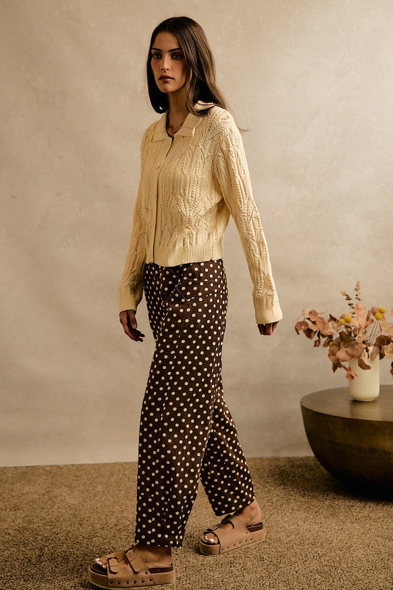 Point Taken Polka Dot Twill Pants - Westly