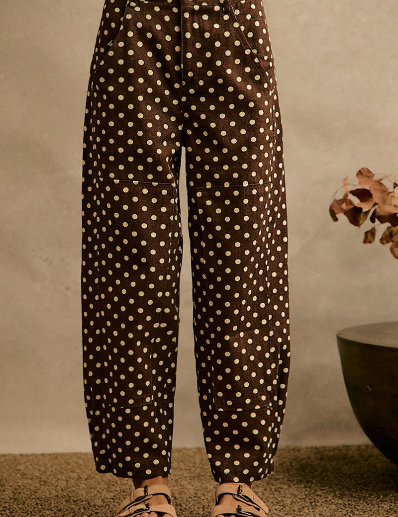 Point Taken Polka Dot Twill Pants - Westly