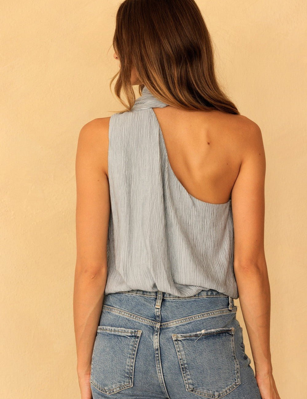 Poise One Shoulder Scarf Top - Westly