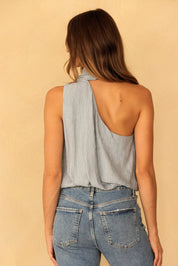 Poise One Shoulder Scarf Top - Westly