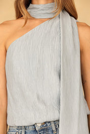 Poise One Shoulder Scarf Top - Westly