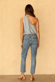 Poise One Shoulder Scarf Top - Westly