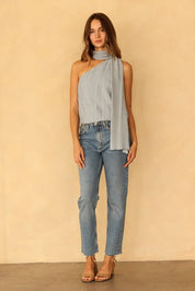 Poise One Shoulder Scarf Top - Westly