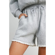 Polka Dot Lounge Shorts with Lace Trim - Westly