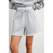 Polka Dot Lounge Shorts with Lace Trim - Westly