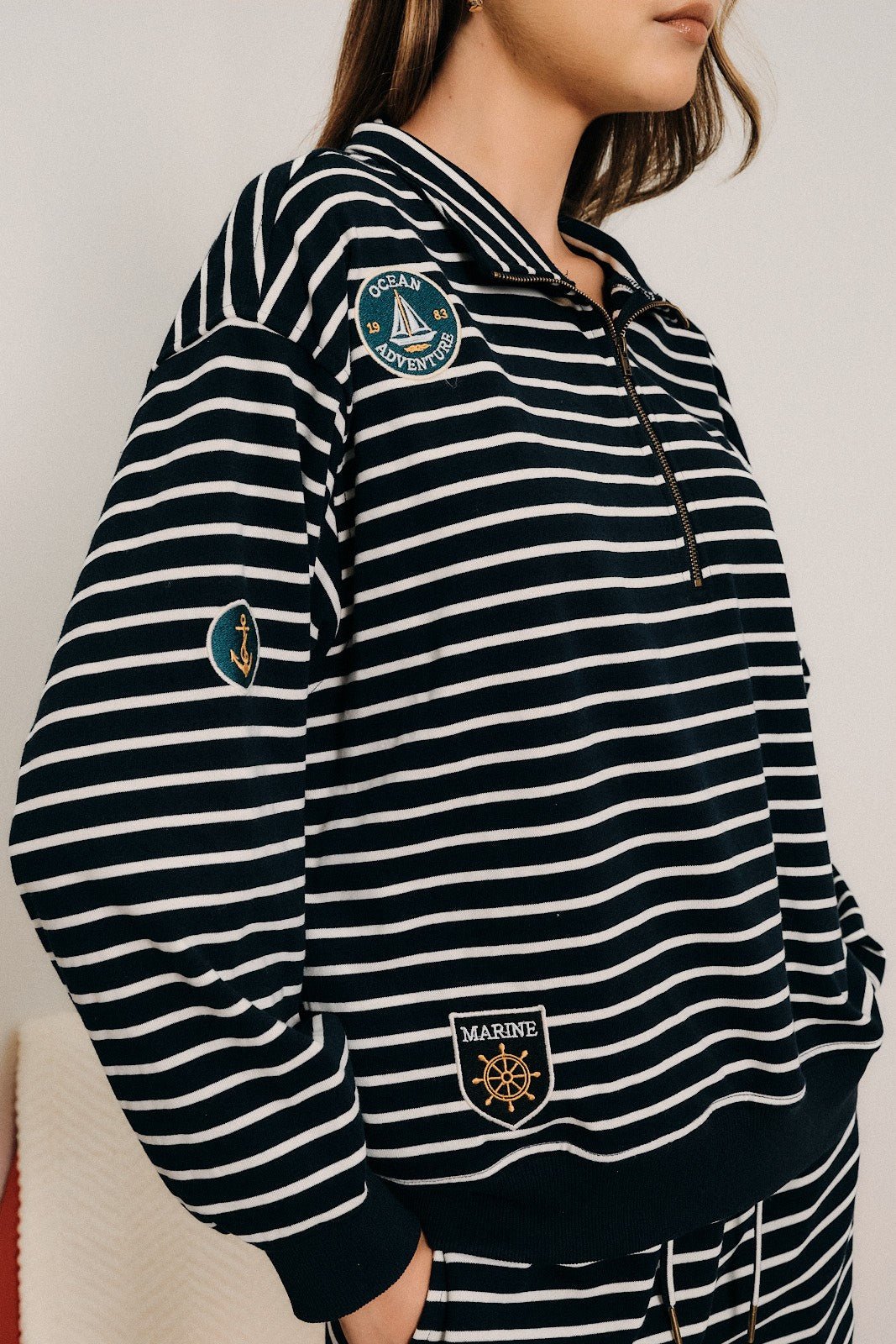 Port Authority Striped Quarter-Zip Sweatshirt - Westly