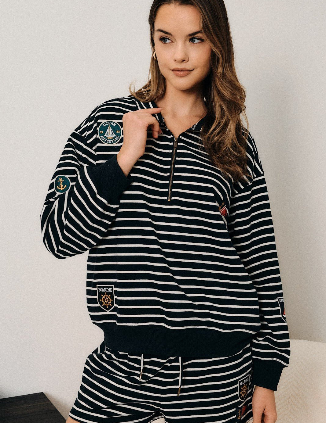 Port Authority Striped Quarter-Zip Sweatshirt - Westly