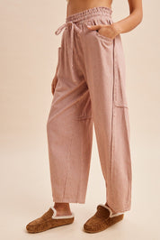 Porter Striped Linen-Blend Barrel Pants - Westly