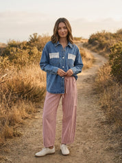 Porter Striped Linen-Blend Barrel Pants - Westly