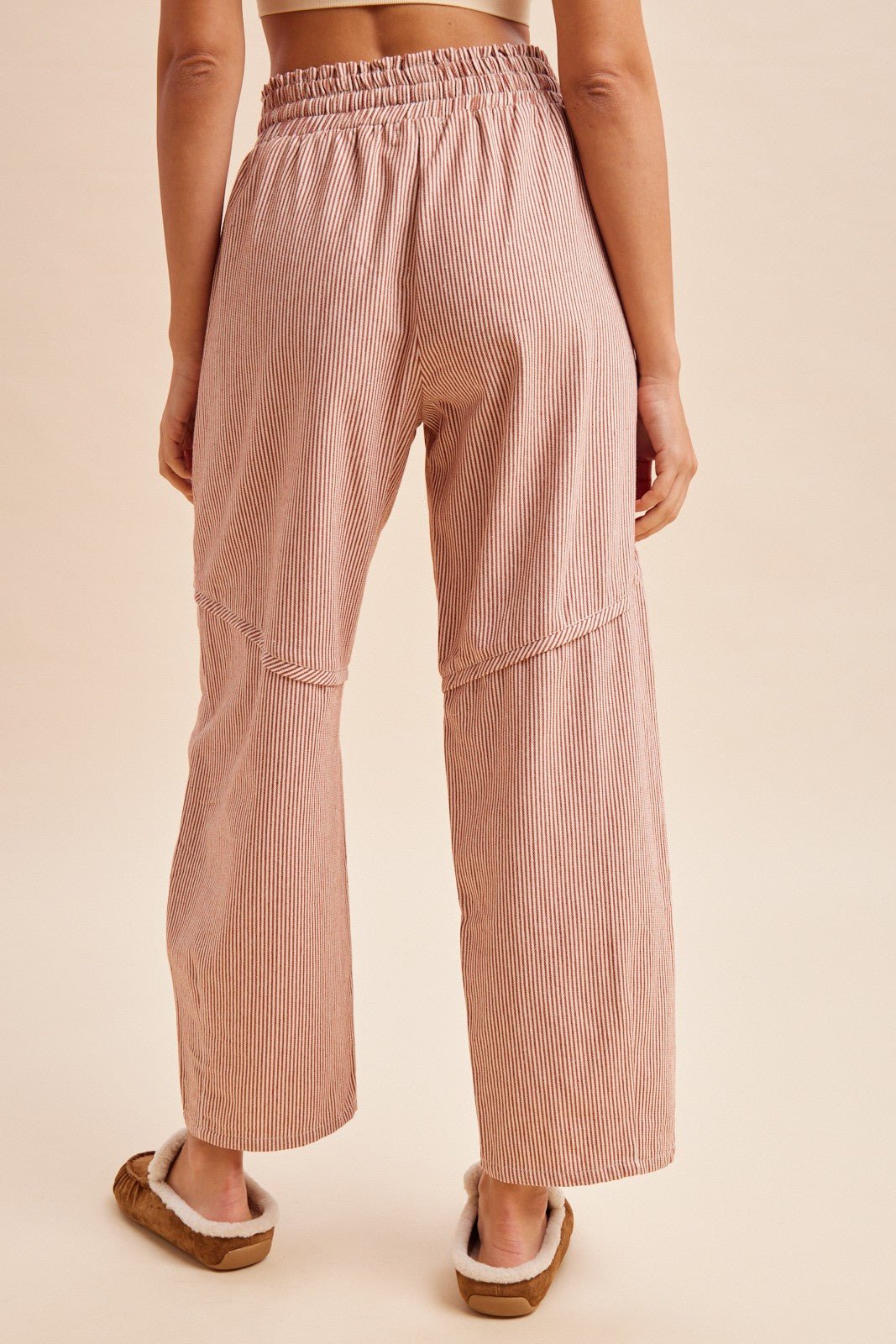 Porter Striped Linen-Blend Barrel Pants - Westly
