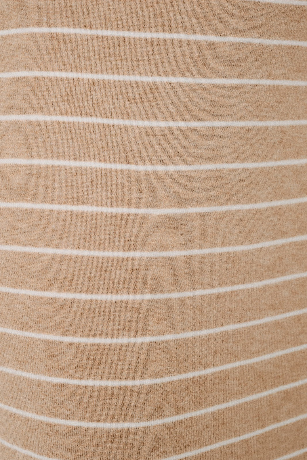 Portline Striped Knit Midi Skirt - Taupe White Stripe