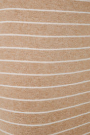 Portline Striped Knit Midi Skirt - Taupe White Stripe