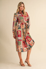 Portobello Road Belted Patchwork Print Midi Dress - Westly