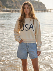 Portside Embroidered USA Sweater - Westly