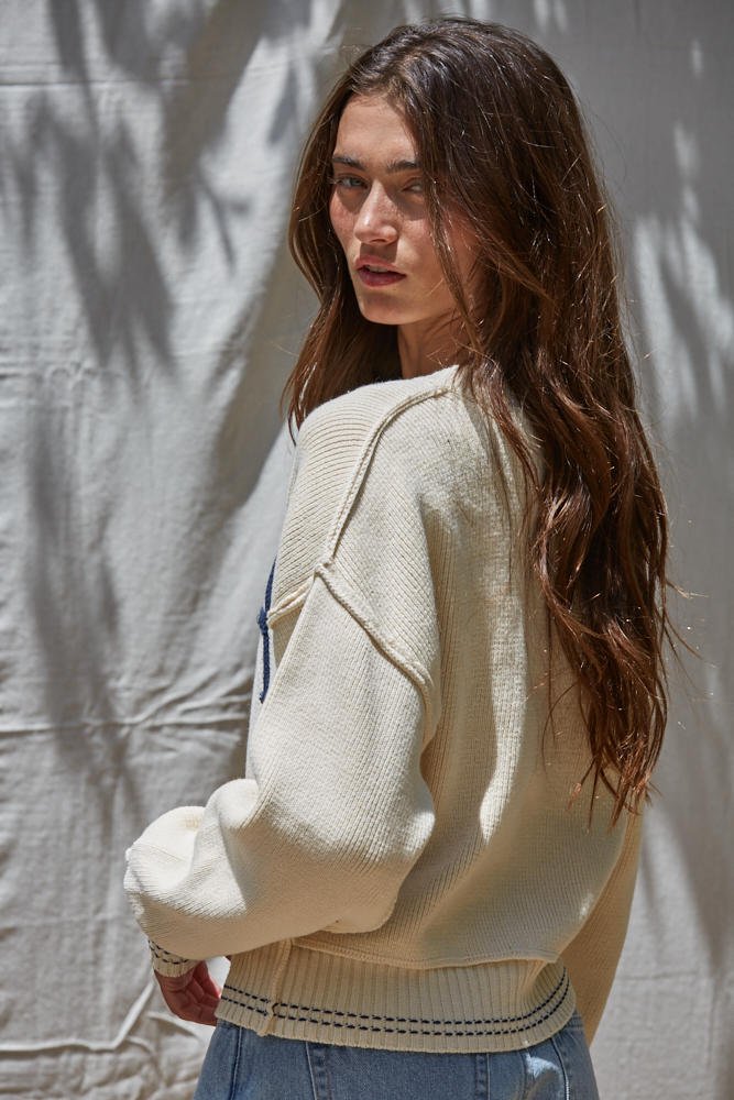 Portside Embroidered USA Sweater - Westly