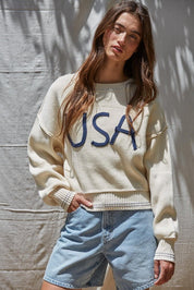 Portside Embroidered USA Sweater - Westly