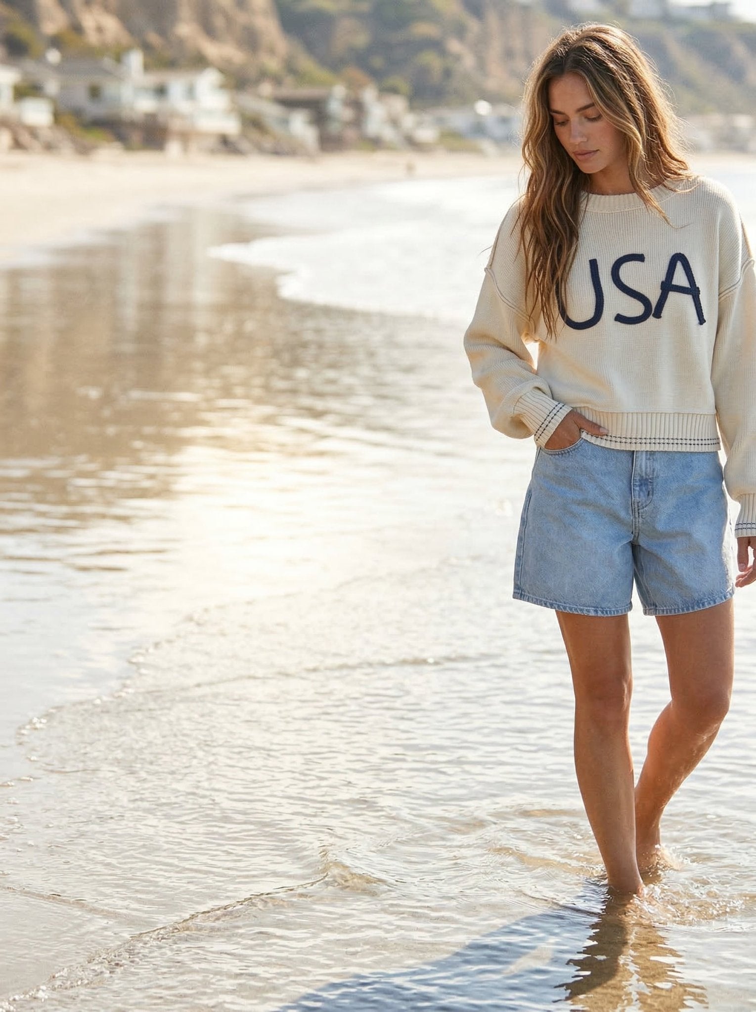 Portside Embroidered USA Sweater - Westly