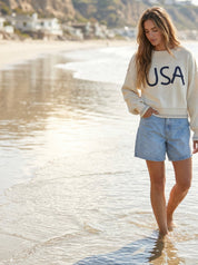Portside Embroidered USA Sweater - Westly