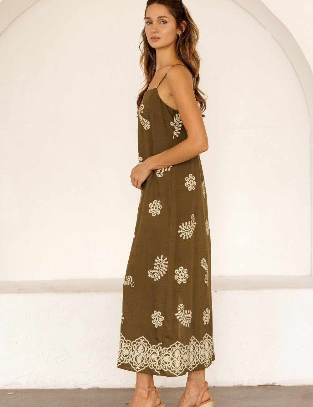 Positano Paisley Embroidered Maxi Dress - Westly