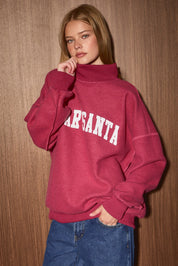 Postmarked Reversible Dear Santa Sweatshirt in Dusty Red White Dot — product photo 02