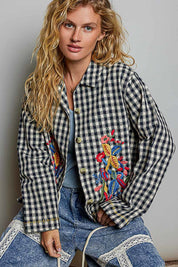 Posy Embroidered Gingham Jacket - Westly