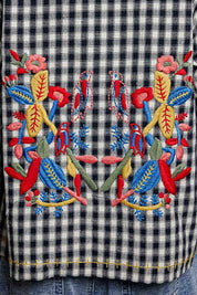 Posy Embroidered Gingham Jacket - Westly