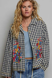 Posy Embroidered Gingham Jacket - Westly