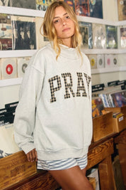 Pray Gingham Applique Mockneck Sweatshirt - Westly