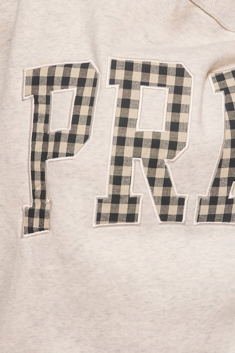 Pray Gingham Applique Mockneck Sweatshirt - Westly