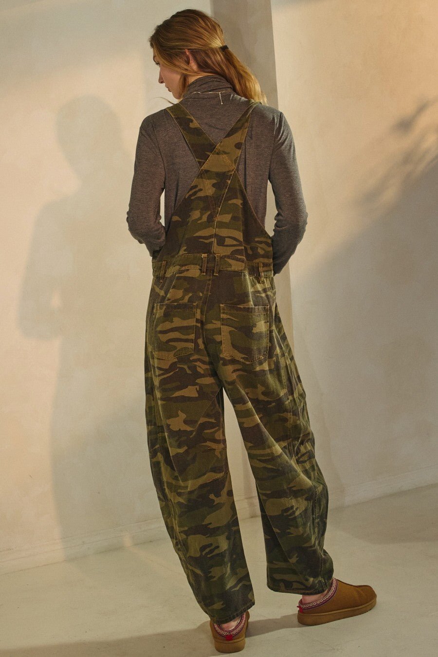 Prescott Camo Denim Barrel Overall Jumpsuit - Westly