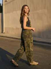 Prescott Camo Denim Barrel Overall Jumpsuit - Westly