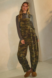 Prescott Camo Denim Barrel Overall Jumpsuit - Westly