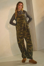 Prescott Camo Denim Barrel Overall Jumpsuit - Westly