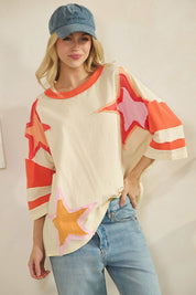 Presley Star Patch Oversized Tee - Westly