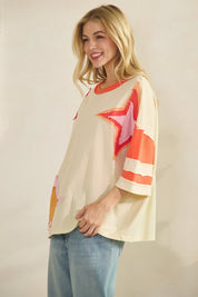 Presley Star Patch Oversized Tee - Westly
