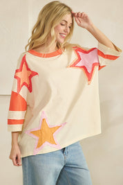 Presley Star Patch Oversized Tee - Westly