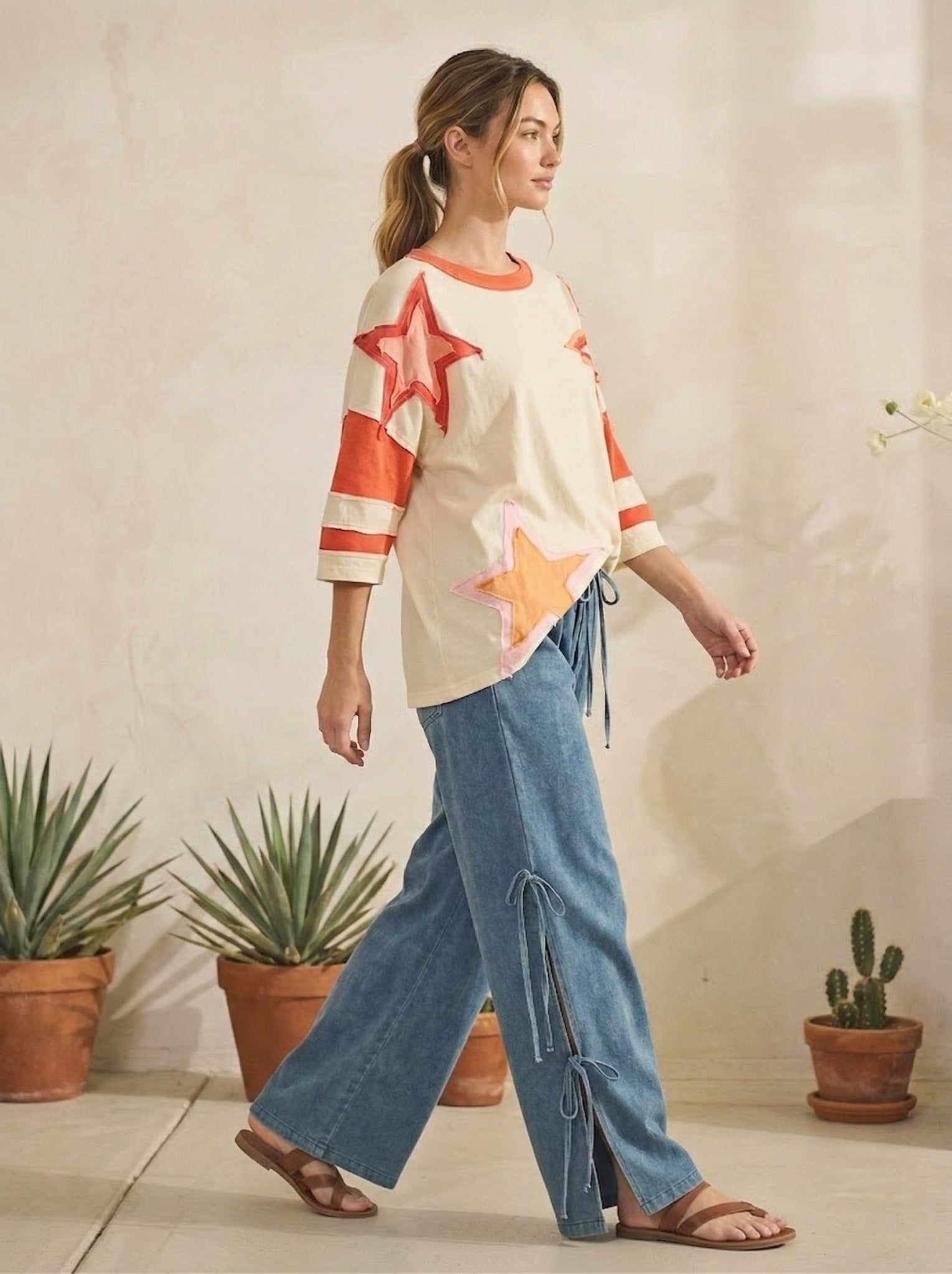 Presley Star Patch Oversized Tee - Westly
