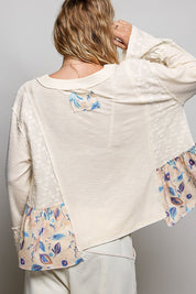 Pressed Flowers V-Neck Lace Patch Top - Westly