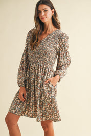 Pressed Petals Smocked Floral Mini Dress - Westly
